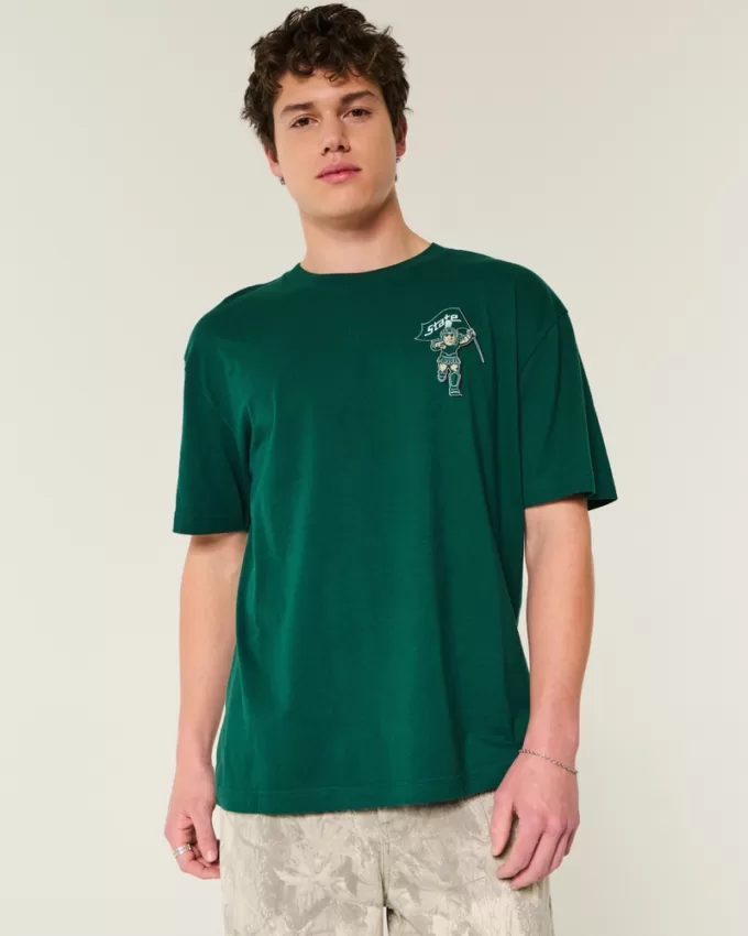 Boxy Michigan State University Graphic Tee,Boxy Michigan State University Graphic Tee
