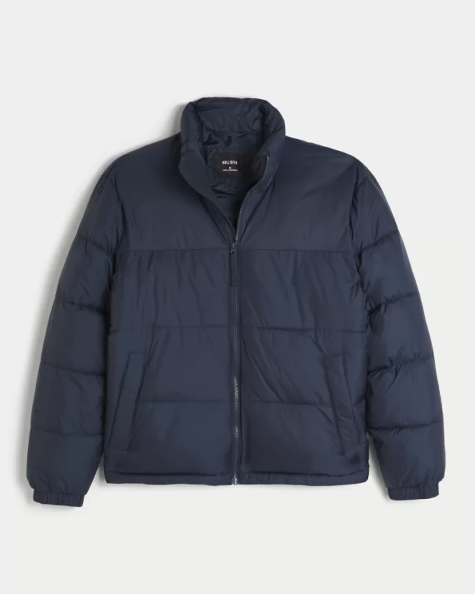 Boxy Mock-Neck Puffer Jacket,Boxy Mock-Neck Puffer Jacket