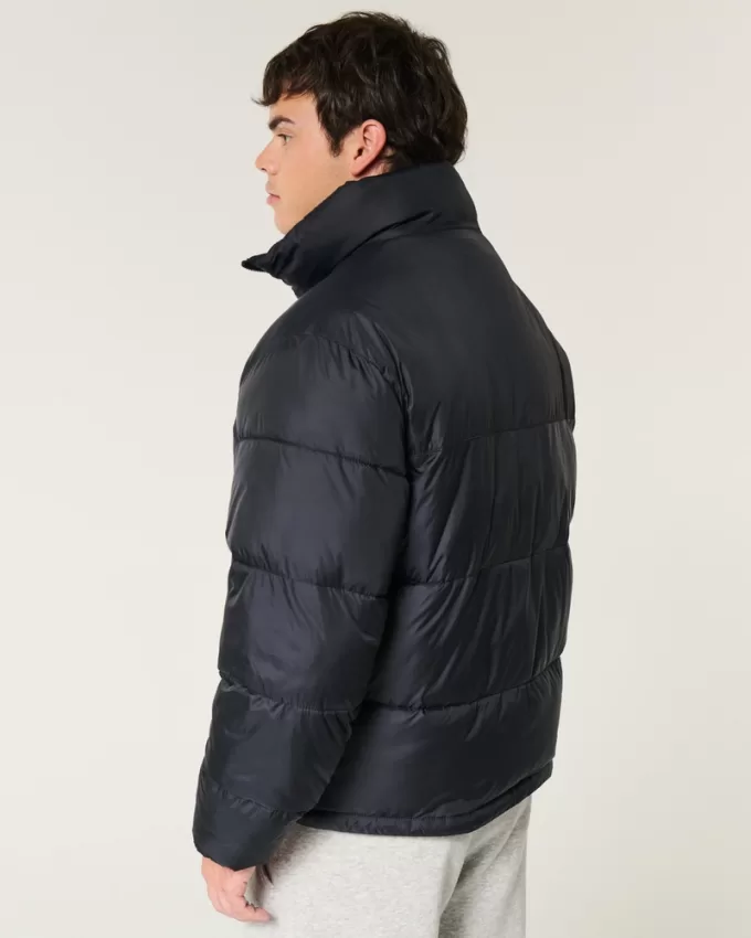 Boxy Mock-Neck Puffer Jacket,Boxy Mock-Neck Puffer Jacket
