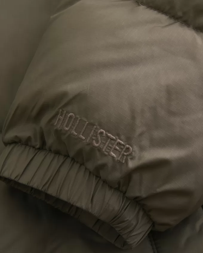 Boxy Mock-Neck Puffer Jacket,Boxy Mock-Neck Puffer Jacket