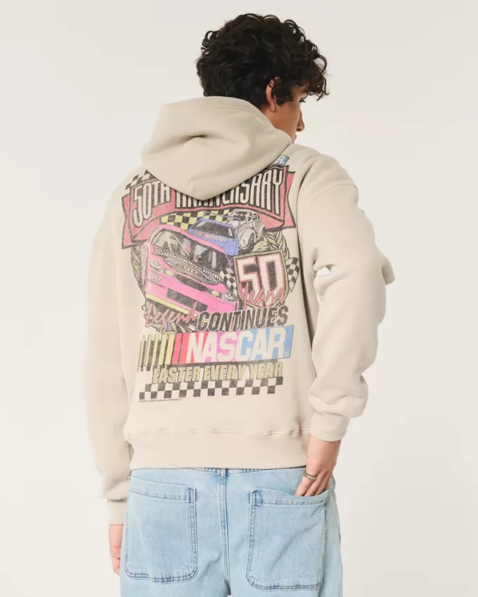 Boxy NASCAR Graphic Hoodie,Boxy NASCAR Graphic Hoodie