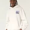 Boxy Northwestern University Wildcats Graphic Hoodie,Boxy Northwestern University Wildcats Graphic Hoodie