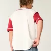 Boxy Number Graphic Baseball Jersey,Boxy Number Graphic Baseball Jersey