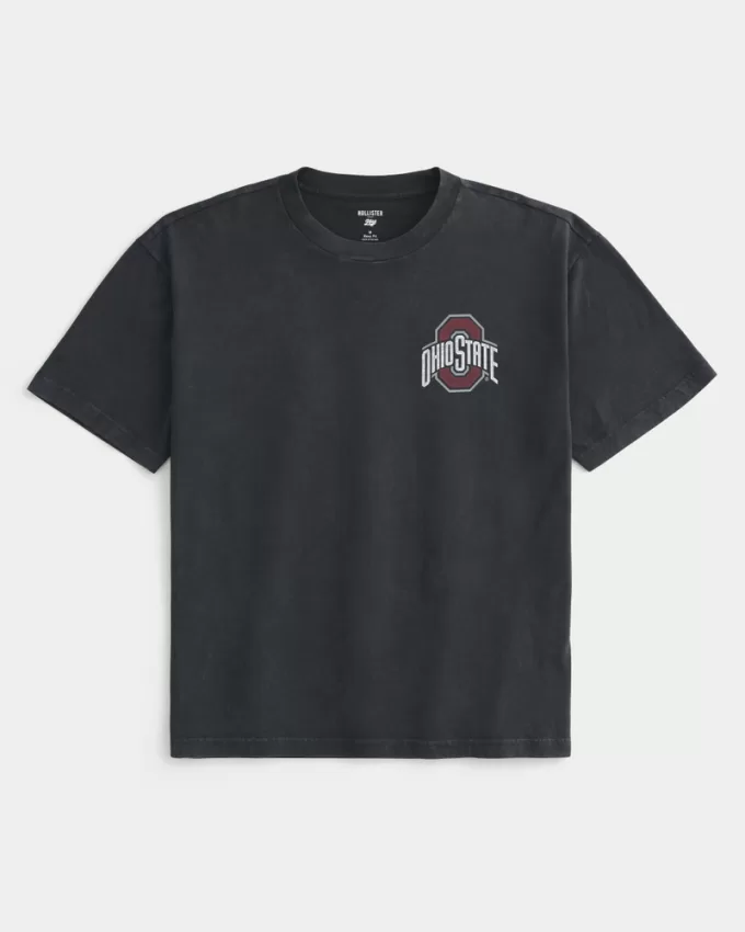 Boxy Ohio State Buckeyes Basketball Graphic Tee,Boxy Ohio State Buckeyes Basketball Graphic Tee