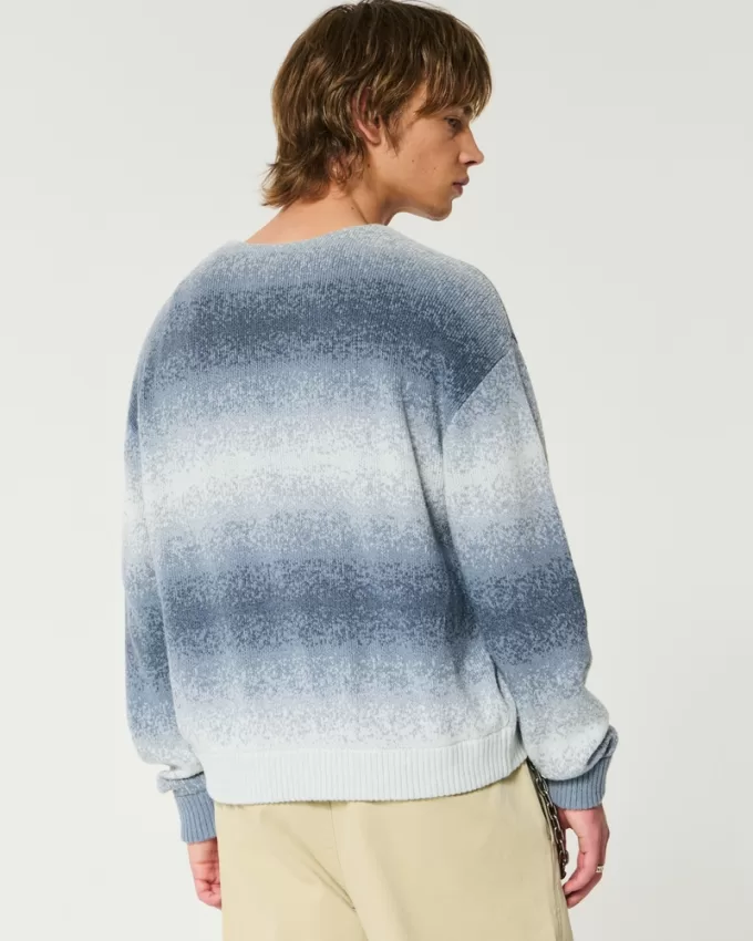 Boxy Ombre Stripe Cardigan,Boxy Ombre Stripe Cardigan