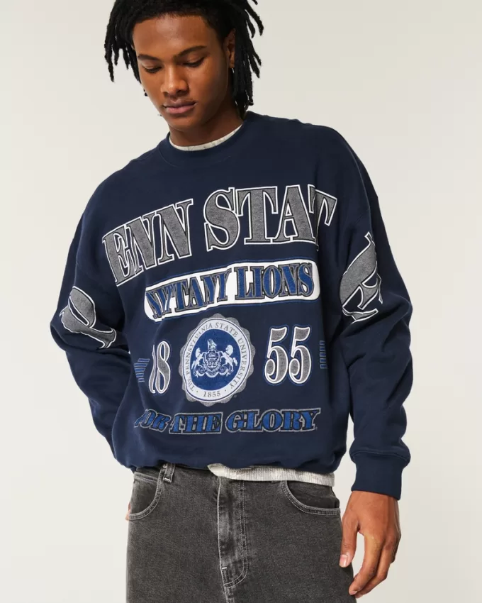 Boxy Penn State Nittany Lions Graphic Crew Sweatshirt,Boxy Penn State Nittany Lions Graphic Crew Sweatshirt Boxy Penn State Nittany Lions Graphic Crew Sweatshirt,Boxy Penn State Nittany Lions Graphic Crew Sweatshirt