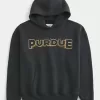 Boxy Purdue University Graphic Hoodie,Boxy Purdue University Graphic Hoodie