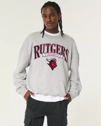Boxy Rutgers University Graphic Crew Sweatshirt,Boxy Rutgers University Graphic Crew Sweatshirt Boxy Rutgers University Graphic Crew Sweatshirt,Boxy Rutgers University Graphic Crew Sweatshirt