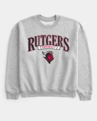 Boxy Rutgers University Graphic Crew Sweatshirt,Boxy Rutgers University Graphic Crew Sweatshirt Boxy Rutgers University Graphic Crew Sweatshirt,Boxy Rutgers University Graphic Crew Sweatshirt
