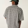Boxy Short-Sleeve Crochet-Style Shirt,Boxy Short-Sleeve Crochet-Style Shirt