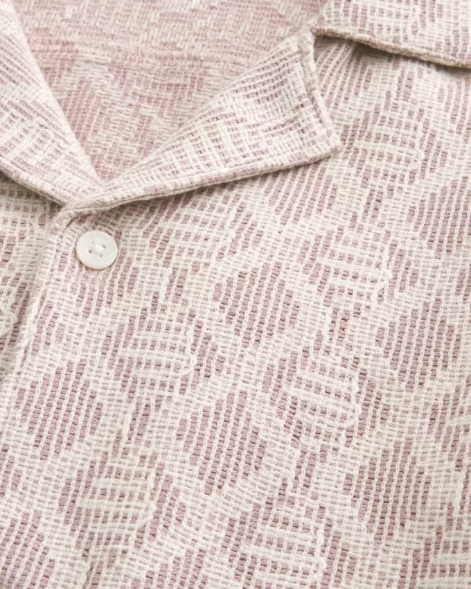 Boxy Short-Sleeve Crochet-Style Shirt,Boxy Short-Sleeve Crochet-Style Shirt