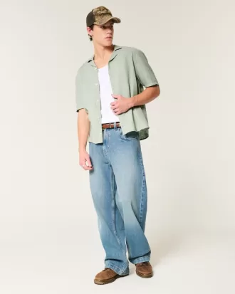 Boxy Short-Sleeve Linen-Blend Shirt,Boxy Short-Sleeve Linen-Blend Shirt Boxy Short-Sleeve Linen-Blend Shirt,Boxy Short-Sleeve Linen-Blend Shirt