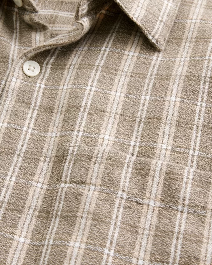 Boxy Short-Sleeve Plaid Shirt,Boxy Short-Sleeve Plaid Shirt