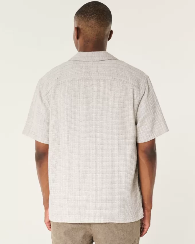 Boxy Short-Sleeve Textured Shirt,Boxy Short-Sleeve Textured Shirt Boxy Short-Sleeve Textured Shirt,Boxy Short-Sleeve Textured Shirt