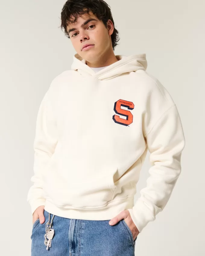 Boxy Syracuse Basketball Graphic Hoodie,Boxy Syracuse Basketball Graphic Hoodie