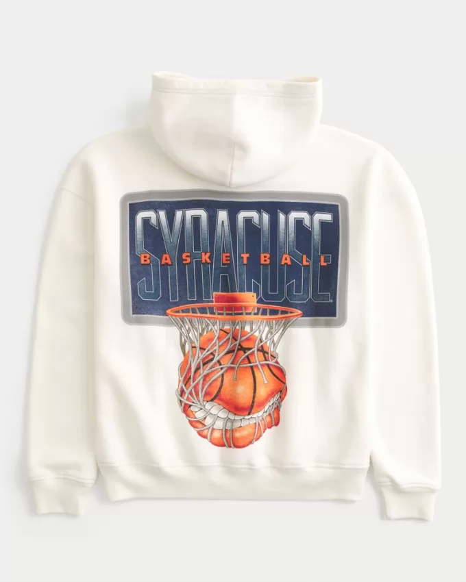 Boxy Syracuse Basketball Graphic Hoodie,Boxy Syracuse Basketball Graphic Hoodie