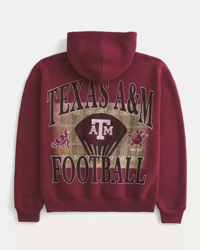 Boxy Texas A&M Graphic Hoodie,Boxy Texas A&M Graphic Hoodie