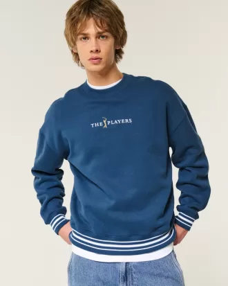 Boxy The Players Golf Graphic Crew Sweatshirt,Boxy The Players Golf Graphic Crew Sweatshirt