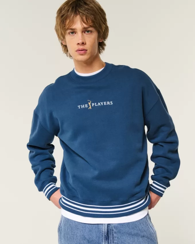 Boxy The Players Golf Graphic Crew Sweatshirt,Boxy The Players Golf Graphic Crew Sweatshirt