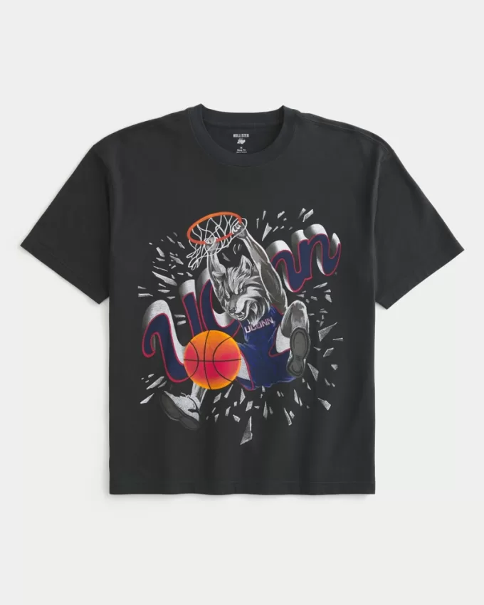 Boxy UConn Graphic Tee,Boxy UConn Graphic Tee