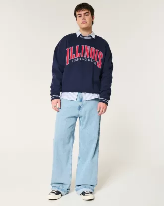 Boxy University of Illinois Fighting Illini Graphic Crew Sweatshirt,Boxy University of Illinois Fighting Illini Graphic Crew Sweatshirt Boxy University of Illinois Fighting Illini Graphic Crew Sweatshirt,Boxy University of Illinois Fighting Illini Graphic Crew Sweatshirt