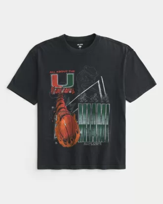 Boxy University of Miami Hurricanes Graphic Tee,Boxy University of Miami Hurricanes Graphic Tee Boxy University of Miami Hurricanes Graphic Tee,Boxy University of Miami Hurricanes Graphic Tee