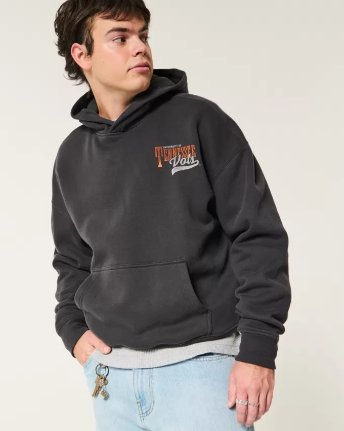 Boxy University of Tennessee Vols Graphic Hoodie,Boxy University of Tennessee Vols Graphic Hoodie