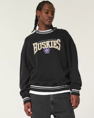 Boxy University of Washington Huskies Graphic Crew Sweatshirt,Boxy University of Washington Huskies Graphic Crew Sweatshirt Boxy University of Washington Huskies Graphic Crew Sweatshirt,Boxy University of Washington Huskies Graphic Crew Sweatshirt