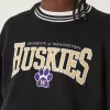 Boxy University of Washington Huskies Graphic Crew Sweatshirt,Boxy University of Washington Huskies Graphic Crew Sweatshirt