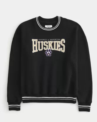 Boxy University of Washington Huskies Graphic Crew Sweatshirt,Boxy University of Washington Huskies Graphic Crew Sweatshirt Boxy University of Washington Huskies Graphic Crew Sweatshirt,Boxy University of Washington Huskies Graphic Crew Sweatshirt