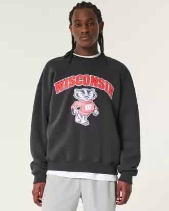 Boxy University of Wisconsin Graphic Crew Sweatshirt,Boxy University of Wisconsin Graphic Crew Sweatshirt Boxy University of Wisconsin Graphic Crew Sweatshirt,Boxy University of Wisconsin Graphic Crew Sweatshirt