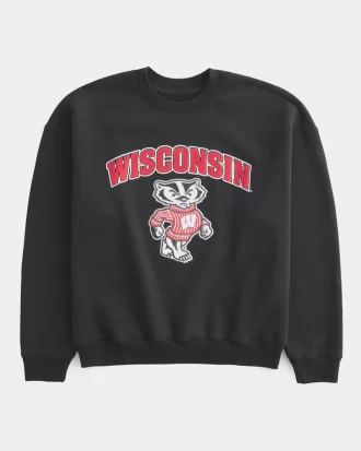 Boxy University of Wisconsin Graphic Crew Sweatshirt,Boxy University of Wisconsin Graphic Crew Sweatshirt Boxy University of Wisconsin Graphic Crew Sweatshirt,Boxy University of Wisconsin Graphic Crew Sweatshirt