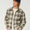 Boxy Washed Flannel Shirt,Boxy Washed Flannel Shirt