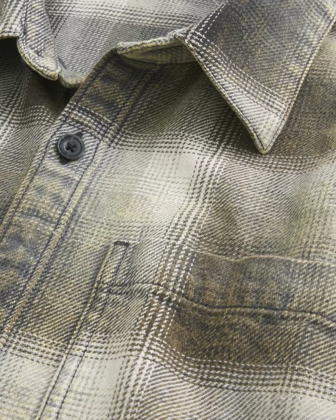 Boxy Washed Flannel Shirt,Boxy Washed Flannel Shirt