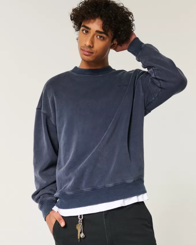 Boxy Washed Logo Crew Sweatshirt,Boxy Washed Logo Crew Sweatshirt Boxy Washed Logo Crew Sweatshirt,Boxy Washed Logo Crew Sweatshirt