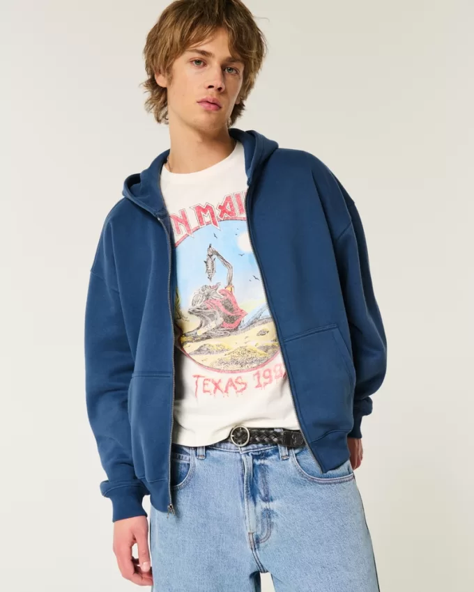 Boxy Zip-Up Hoodie,Boxy Zip-Up Hoodie Boxy Zip-Up Hoodie,Boxy Zip-Up Hoodie