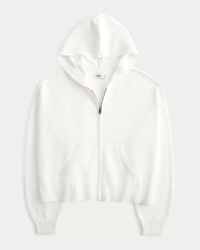 Boxy Zip-Up Sweater Hoodie,Boxy Zip-Up Sweater Hoodie Boxy Zip-Up Sweater Hoodie,Boxy Zip-Up Sweater Hoodie