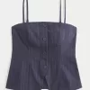 Button-Through Tube Top,Button-Through Tube Top
