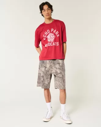 Camo Baggy Painter Jean Shorts,Camo Baggy Painter Jean Shorts