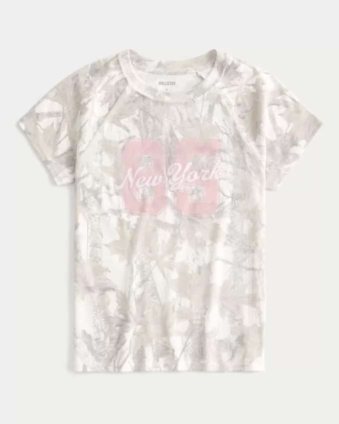 Camo New York Graphic Baby Tee,Camo New York Graphic Baby Tee