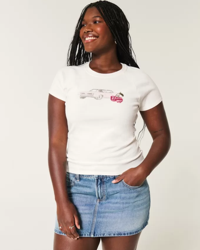 Car Graphic Baby Tee,Car Graphic Baby Tee