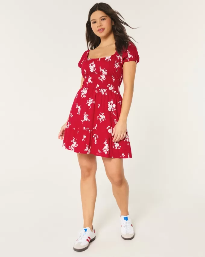 Channeled Waist Mini Dress,Channeled Waist Mini Dress