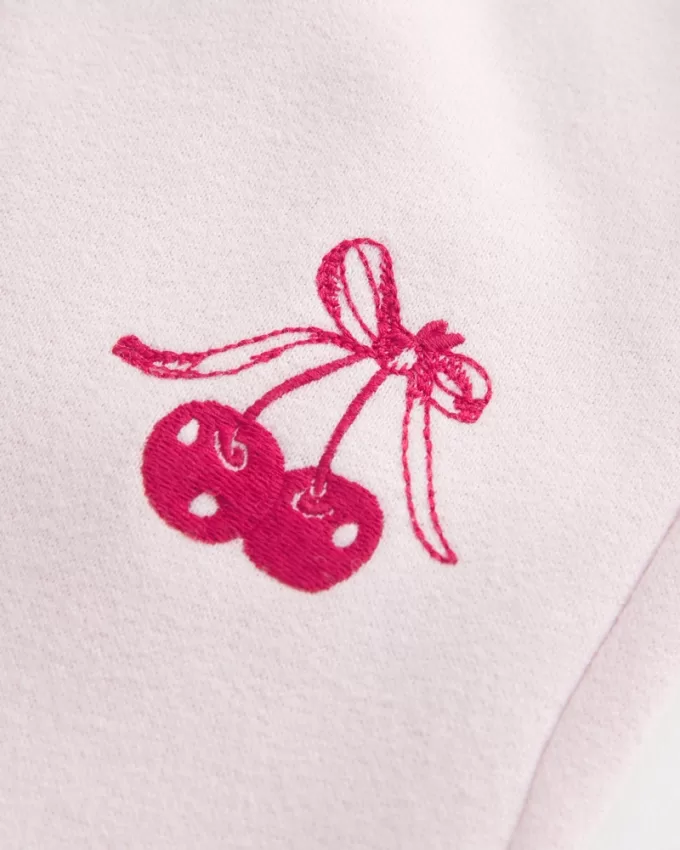 Cherry Graphic Wide-Leg Sweatpants,Cherry Graphic Wide-Leg Sweatpants