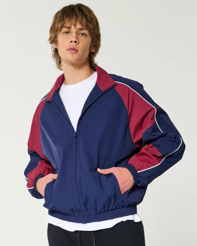Colorblock Windbreaker Jacket,Colorblock Windbreaker Jacket
