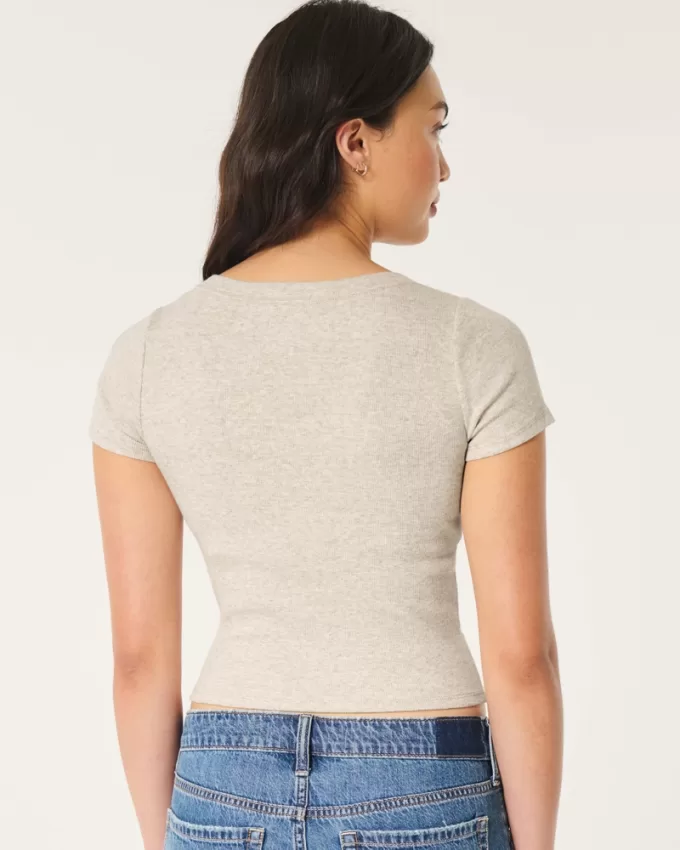 Cotton Blend V-Neck Baby Tee,Cotton Blend V-Neck Baby Tee Cotton Blend V-Neck Baby Tee,Cotton Blend V-Neck Baby Tee