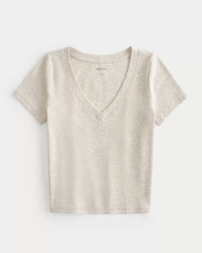 Cotton Blend V-Neck Baby Tee,Cotton Blend V-Neck Baby Tee Cotton Blend V-Neck Baby Tee,Cotton Blend V-Neck Baby Tee