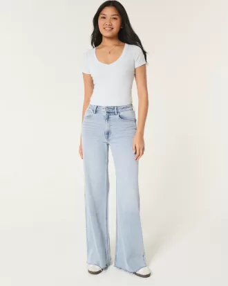 Cotton Blend V-Neck Baby Tee,Cotton Blend V-Neck Baby Tee