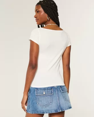 Cowl Neck Floral Graphic Tee,Cowl Neck Floral Graphic Tee