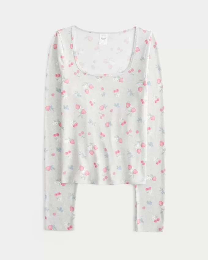 Cozy Berry Pattern Pajama Top,Cozy Berry Pattern Pajama Top Cozy Berry Pattern Pajama Top,Cozy Berry Pattern Pajama Top