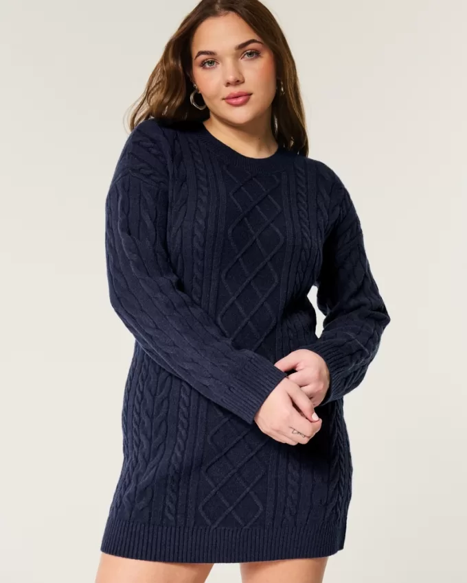 Cozy Cable-Knit Sweater Dress,Cozy Cable-Knit Sweater Dress Cozy Cable-Knit Sweater Dress,Cozy Cable-Knit Sweater Dress